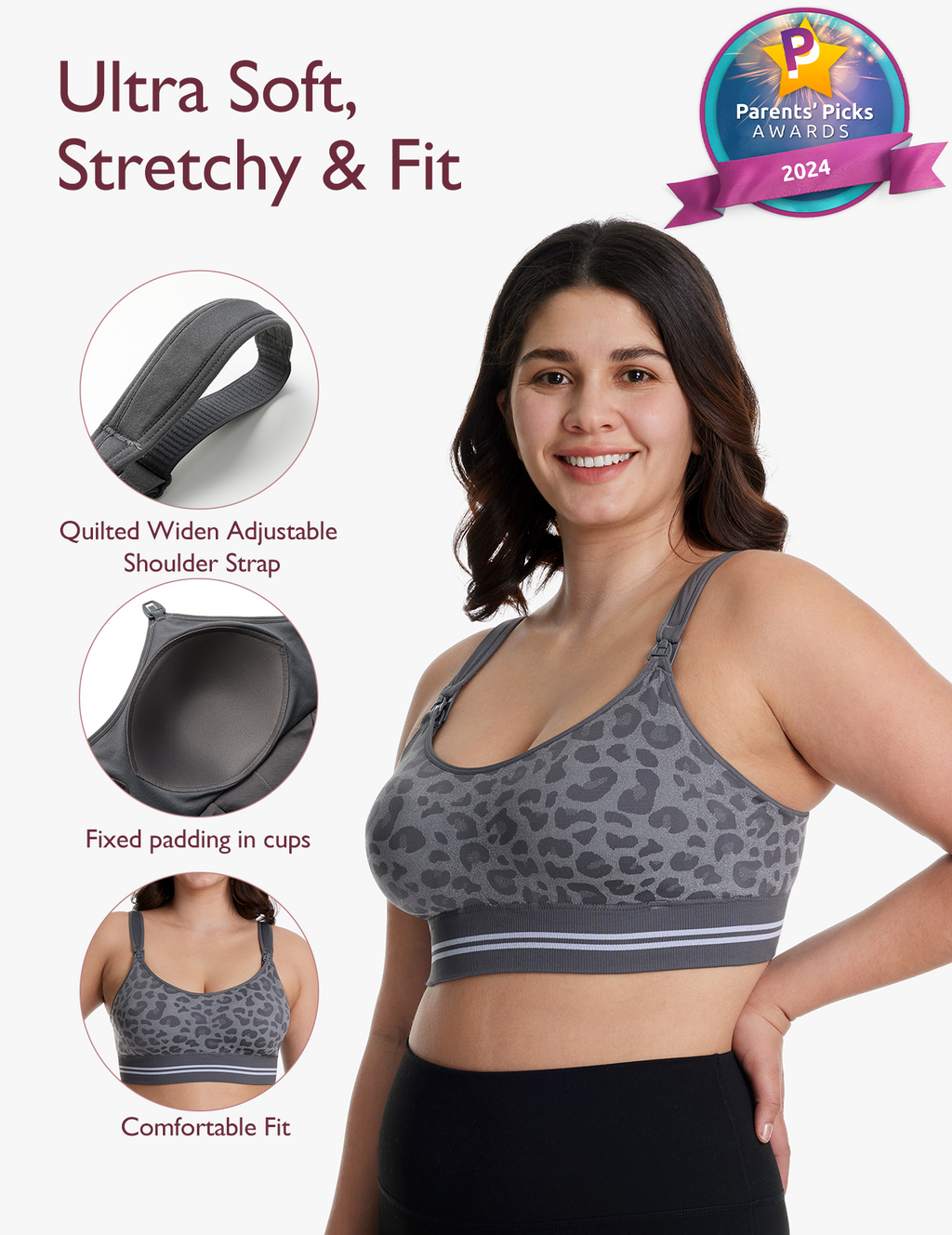 DEX - 4-in-1 Hands Free Seamless Stretch Fabric Pumping Bra-HF022