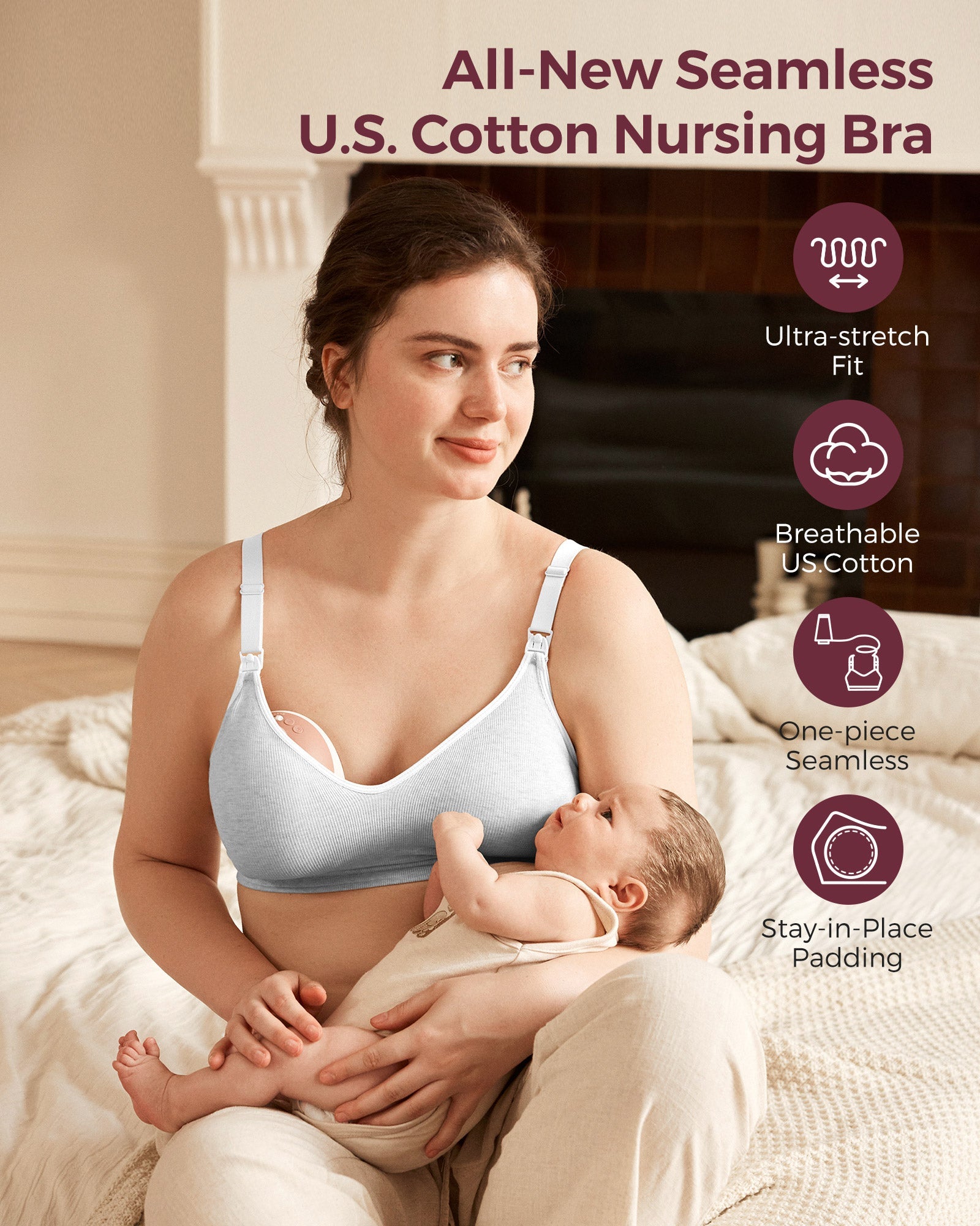 Soft U.S. Cotton Seamless Maternity Bra