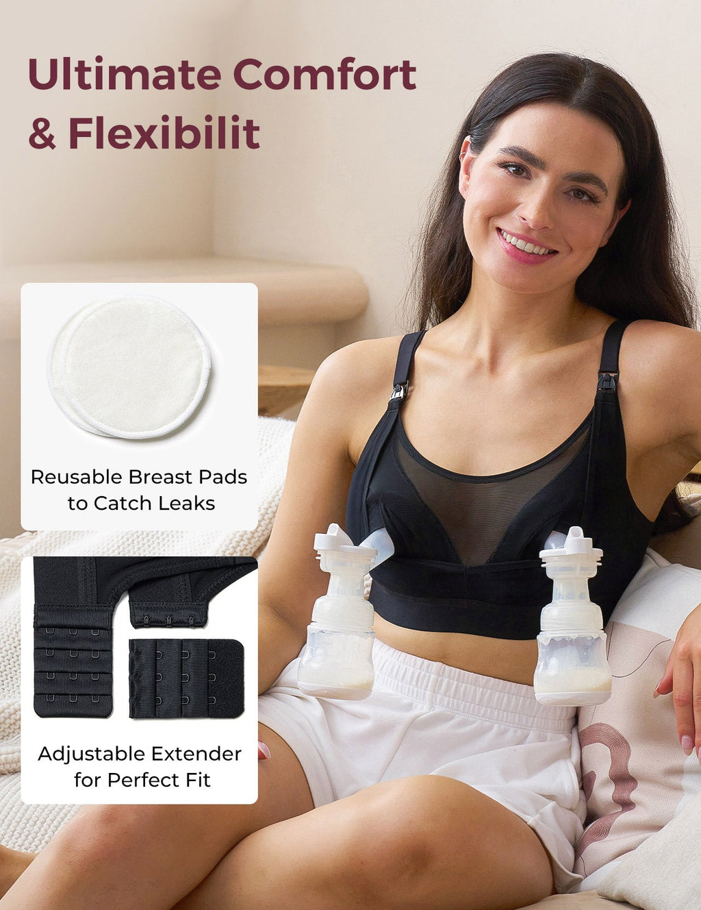 Ultra-Soft & Cool Breeze Pumping & Nursing Bra US