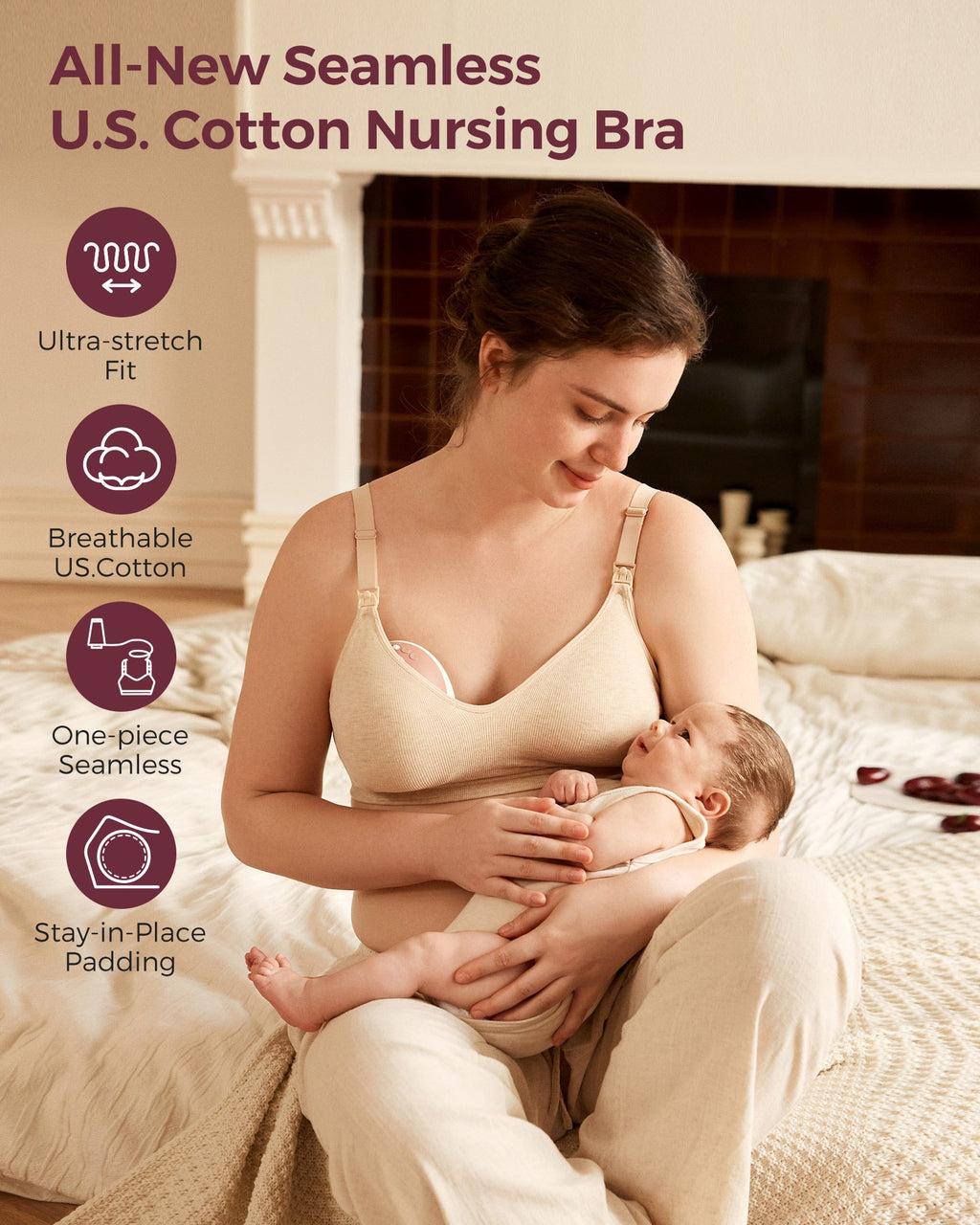 Soft U.S. Cotton Seamless Maternity Bra