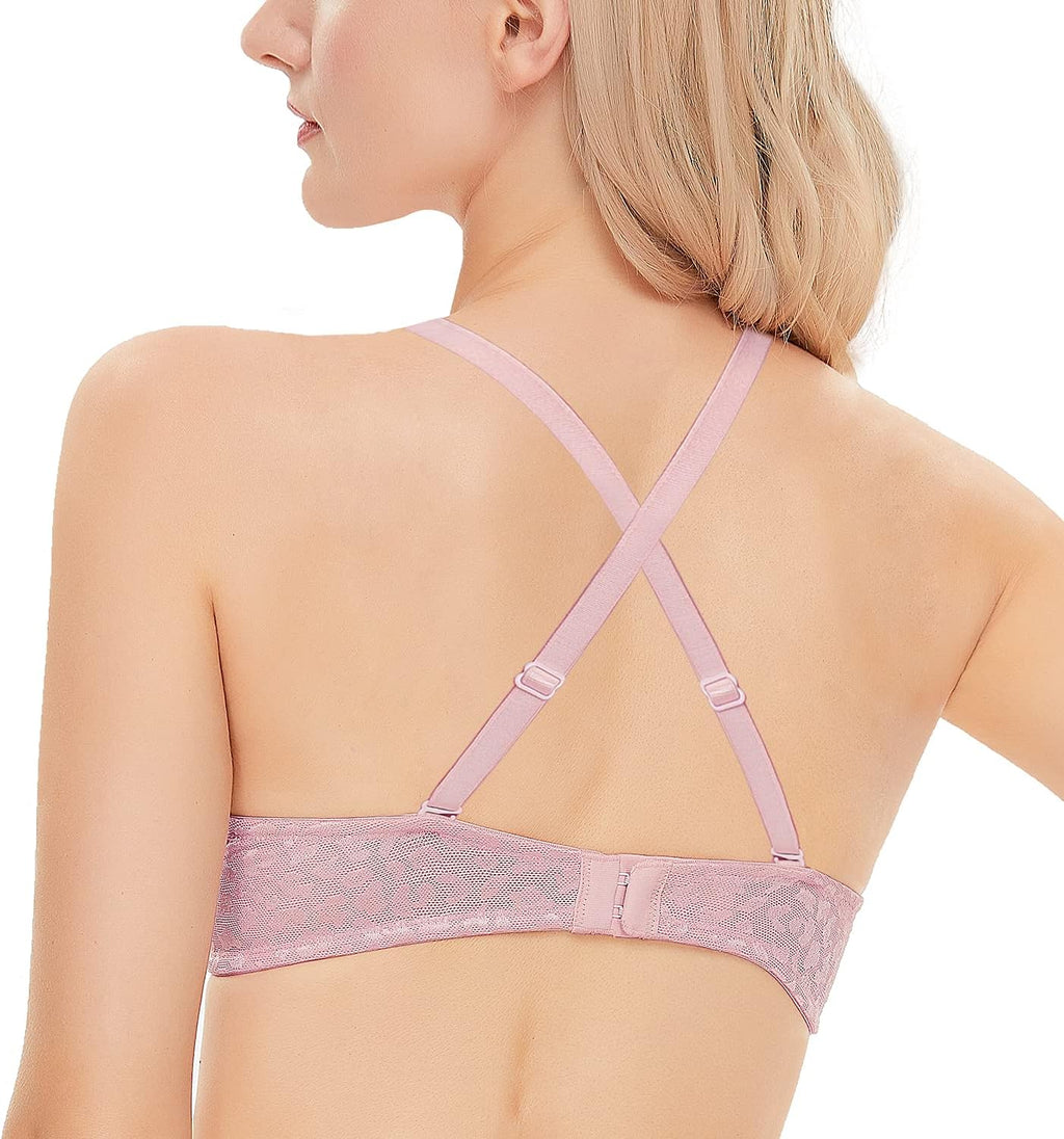 Push Up Bra Deep V Plunge Underwire T-Shirt Bra Multiway 2 Cups Up