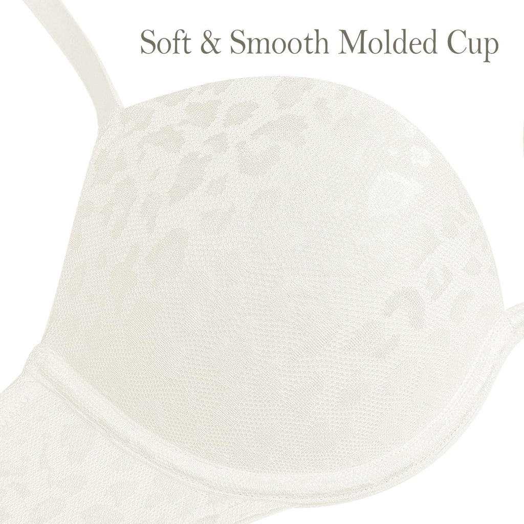 Push Up Bra Deep V Plunge Underwire T-Shirt Bra Multiway 2 Cups Up