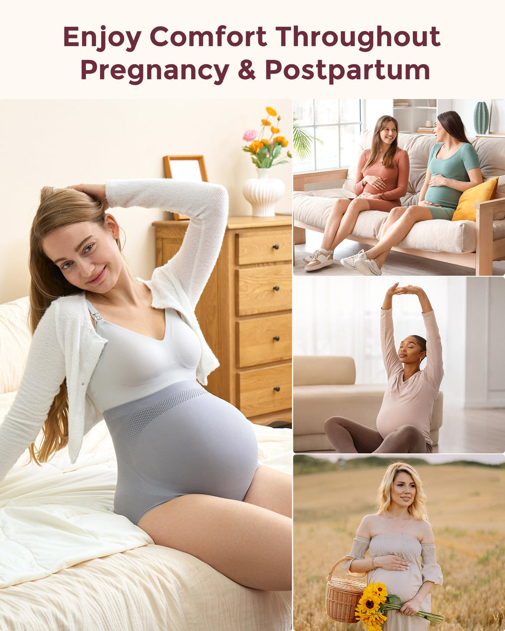 High Waist Pregnancy Seamless Soft Belly Support Panties