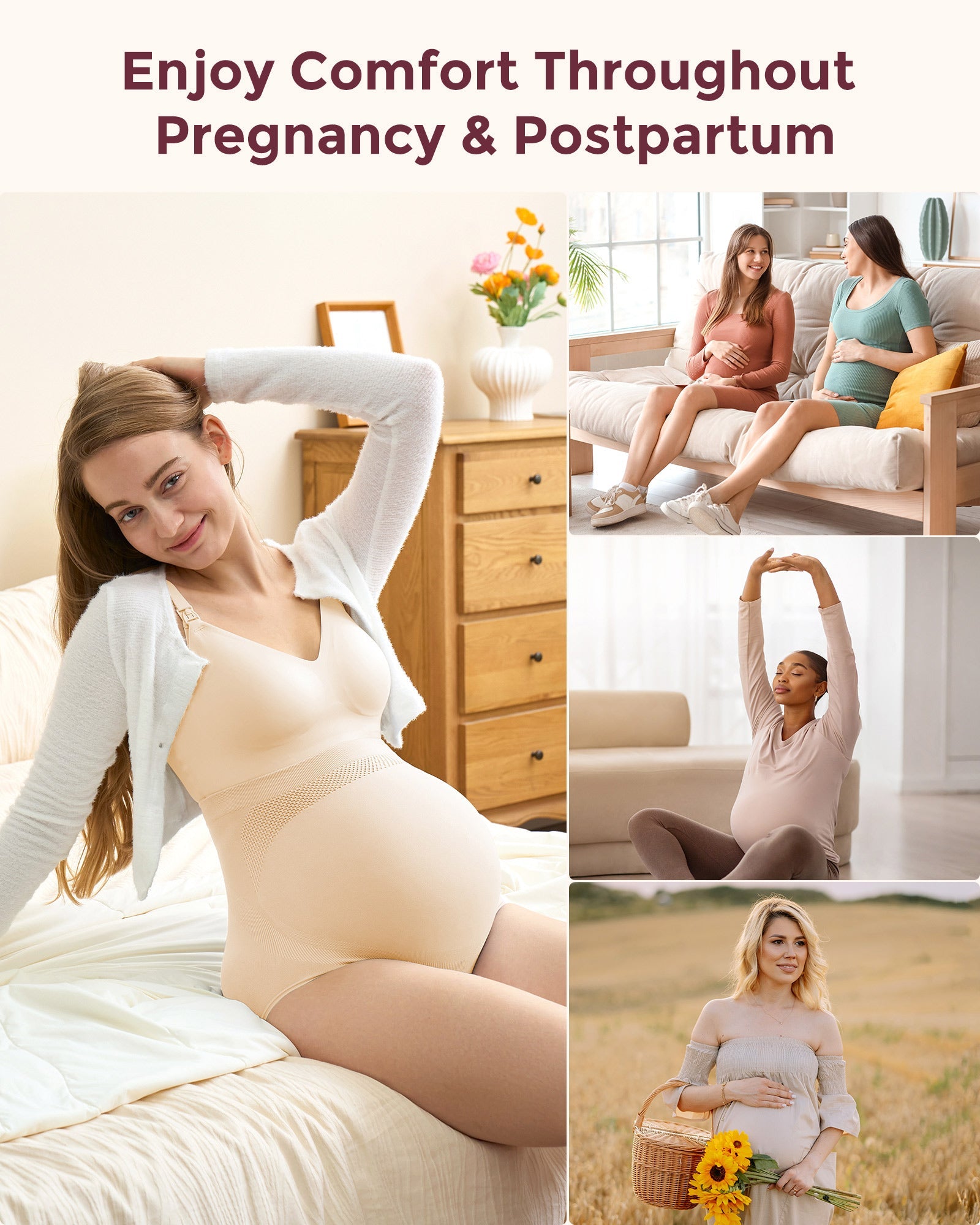 High Waist Pregnancy Seamless Soft Belly Support Panties