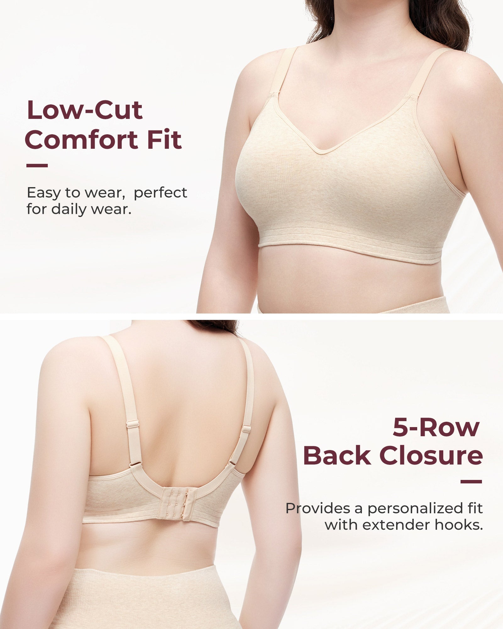 U.S. Cotton Seamless Wireless Everyday Bras