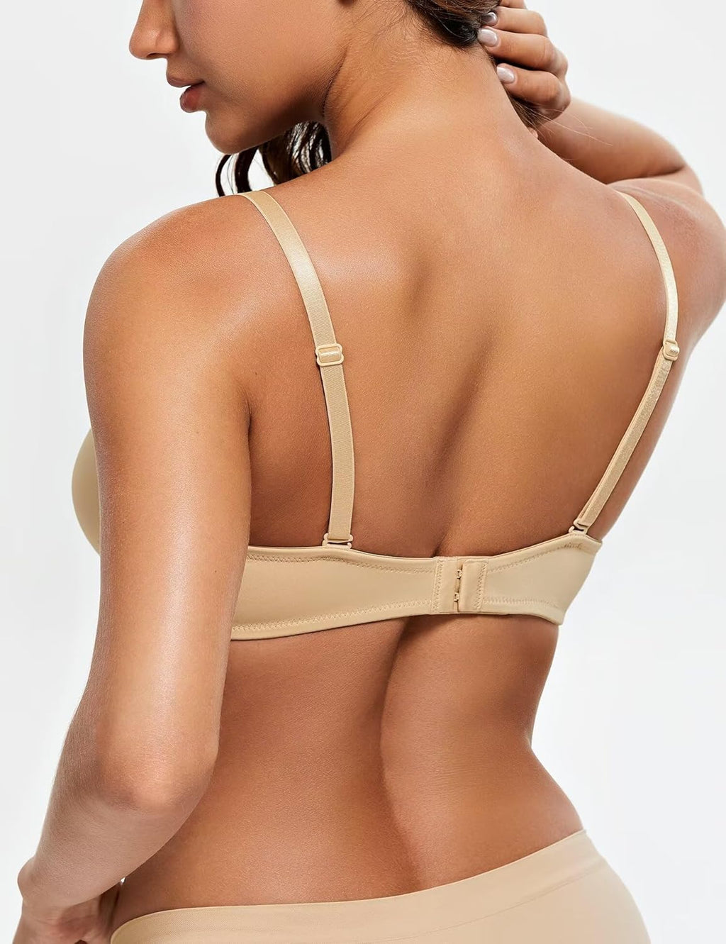 Push Up Bra Deep V Plunge Underwire T-Shirt Bra Multiway 2 Cups Up