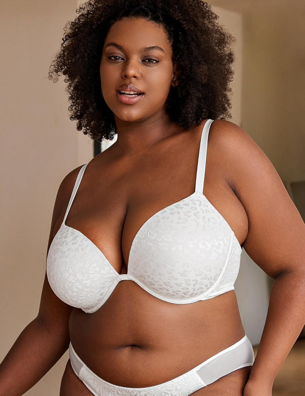 Push Up Bra Deep V Plunge Underwire T-Shirt Bra Multiway 2 Cups Up