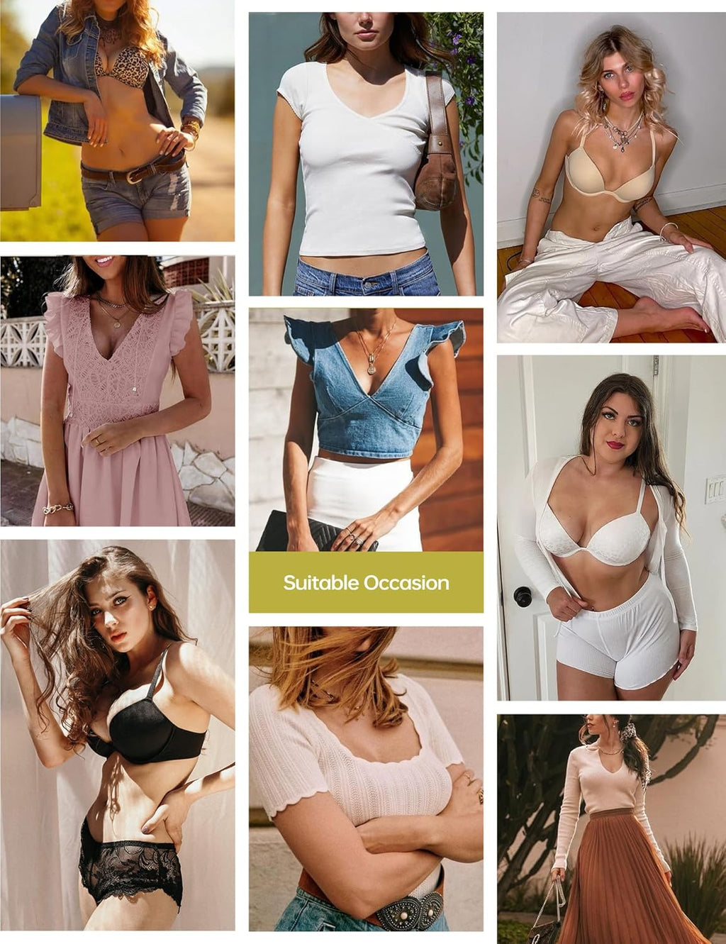 Push Up Bra Deep V Plunge Underwire T-Shirt Bra Multiway 2 Cups Up