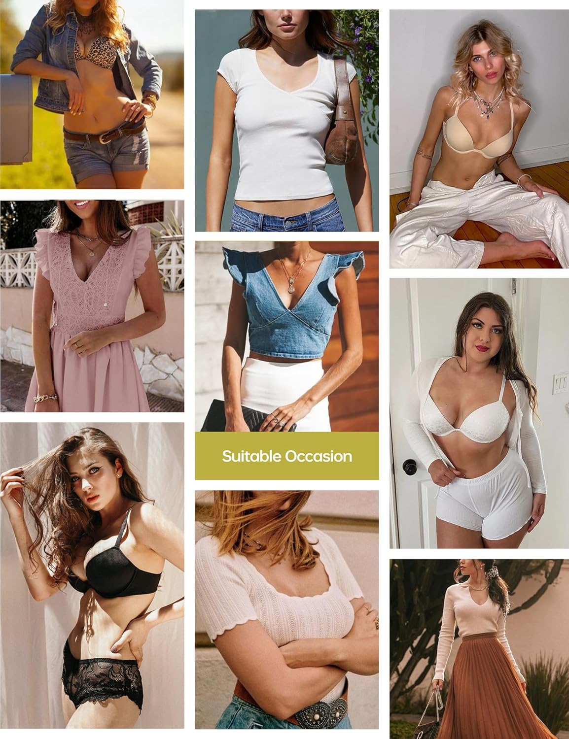 Push Up Bra Deep V Plunge Underwire T-Shirt Bra Multiway 2 Cups Up