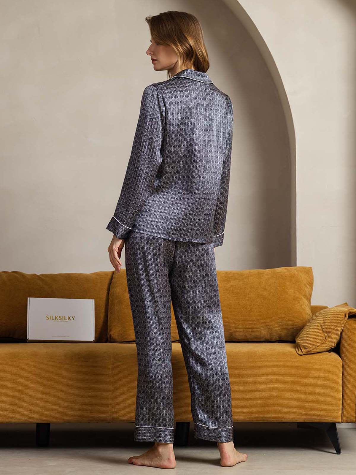 Women's Natural Silk Long Sleeve Pajama Set