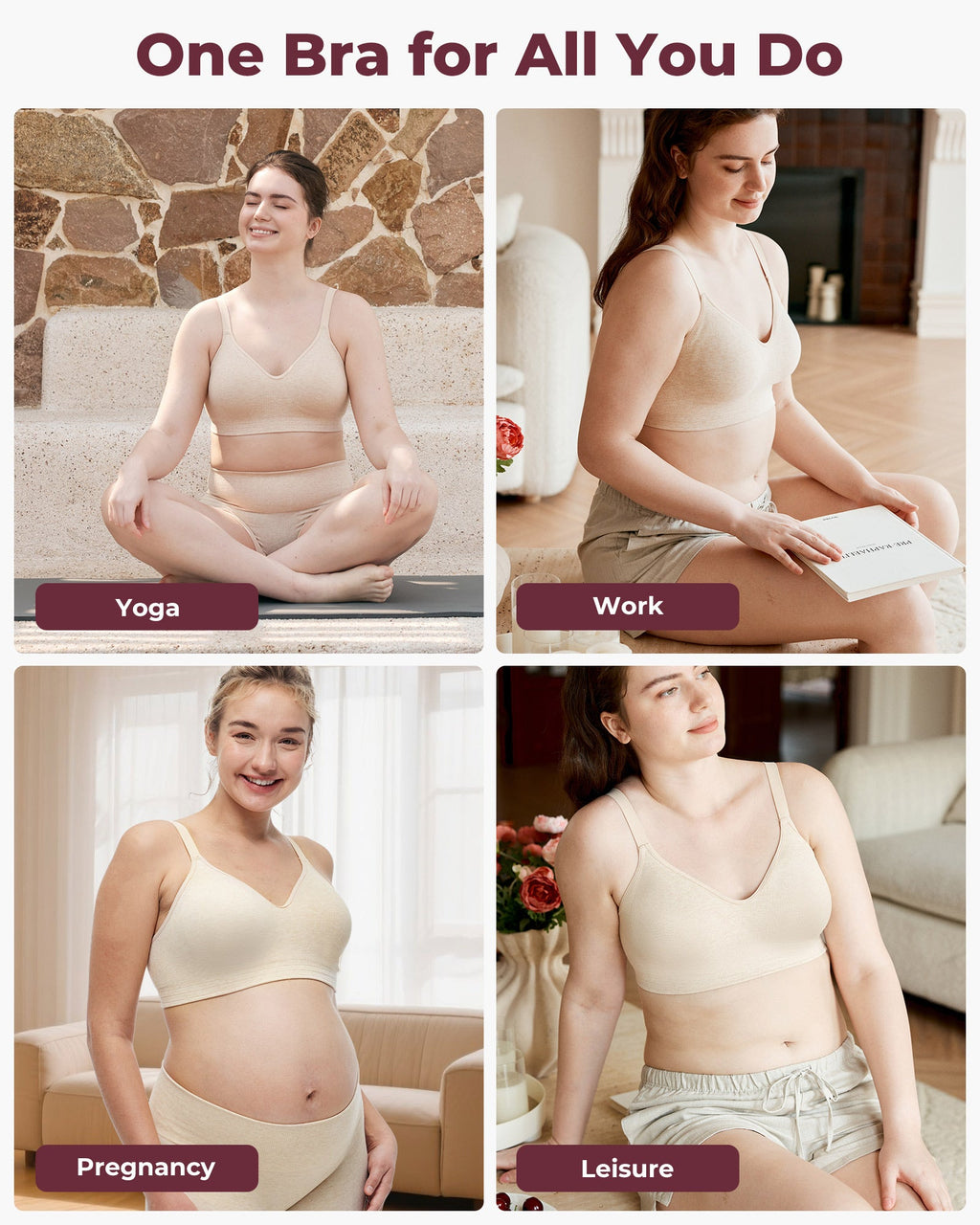 U.S. Cotton Seamless Wireless Everyday Bras