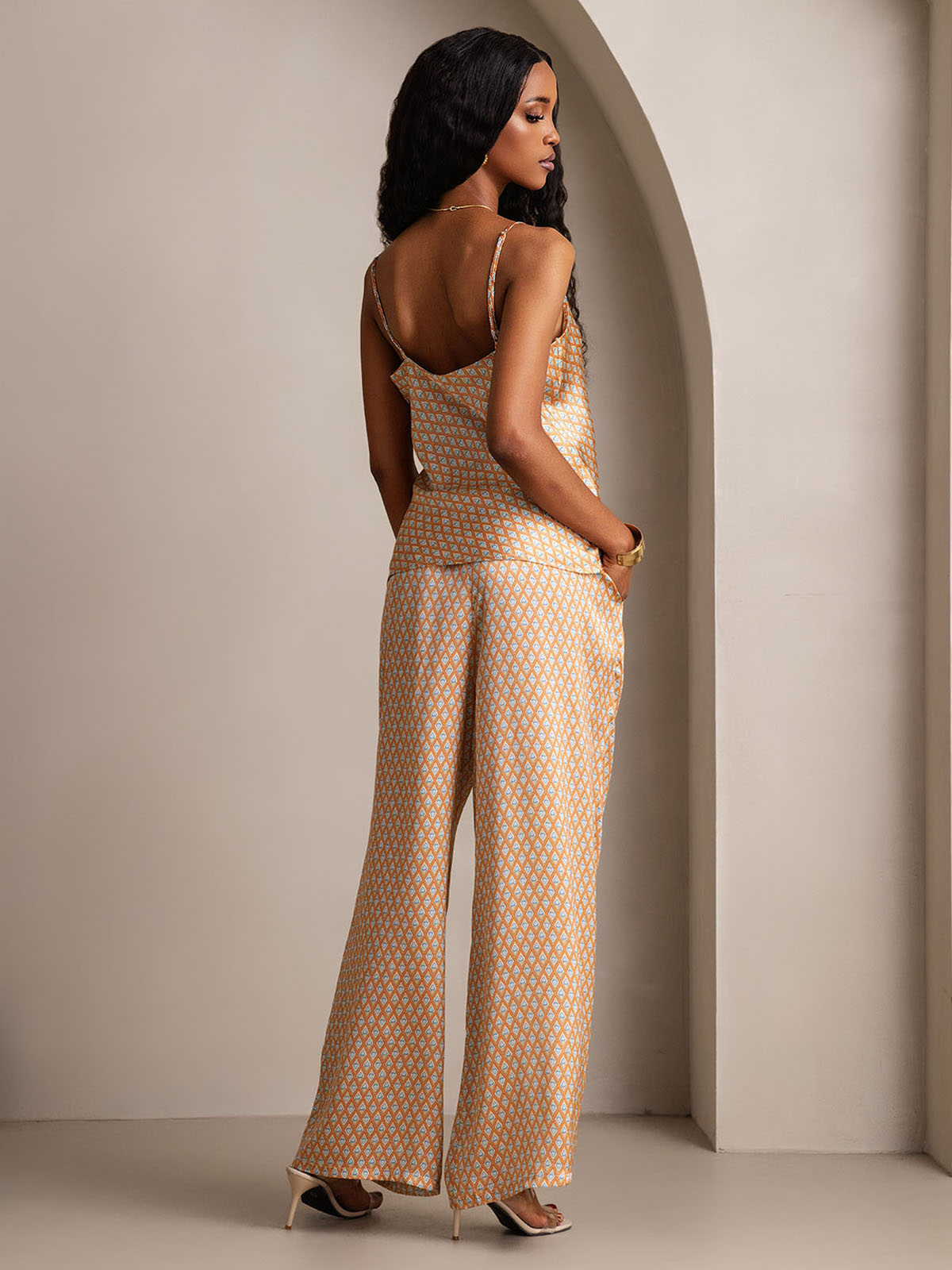 Silk Cami & Wide Leg Pants Pajama Set