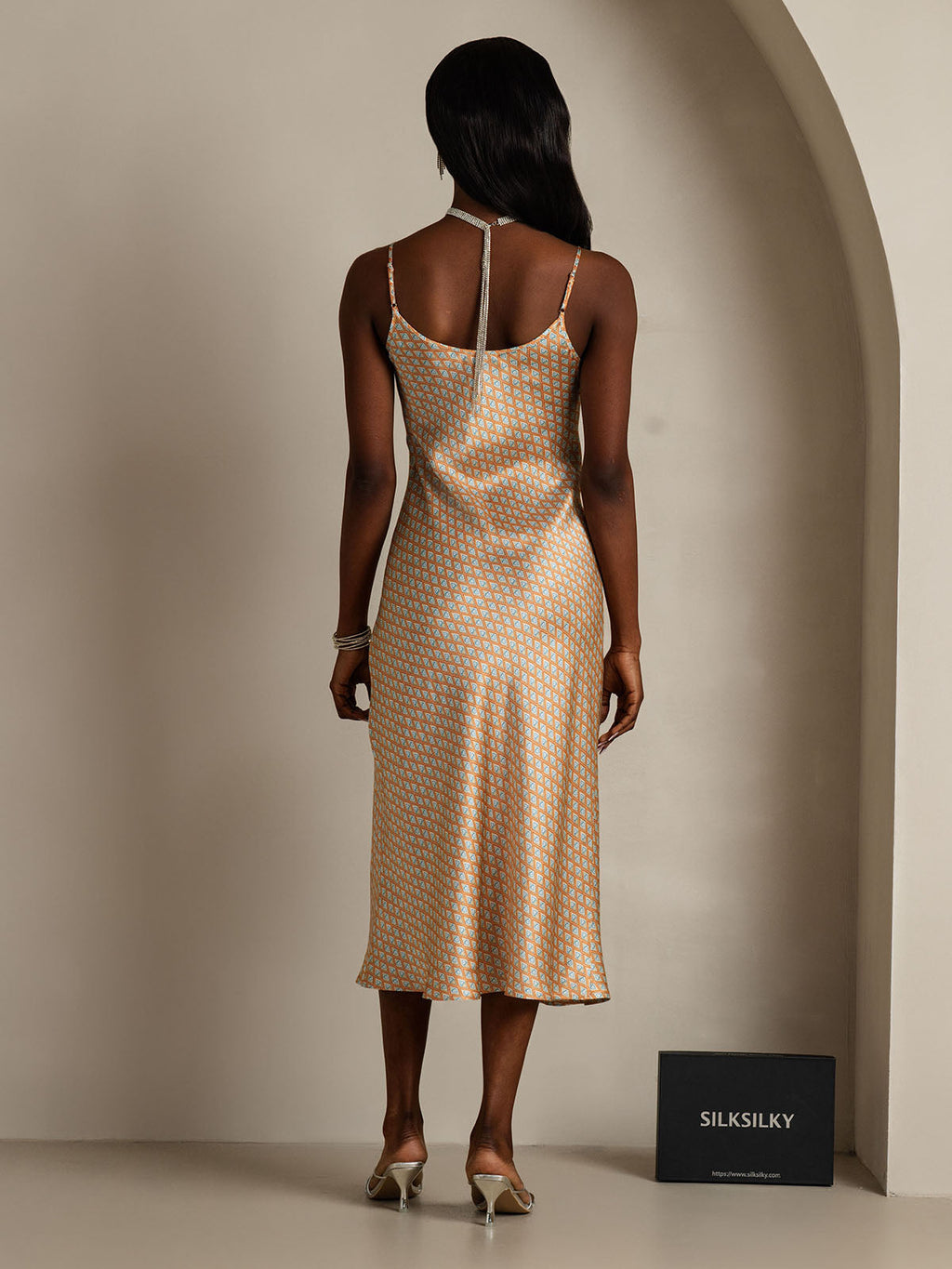 Pure Silk Spaghetti Strap Midi Nightgown