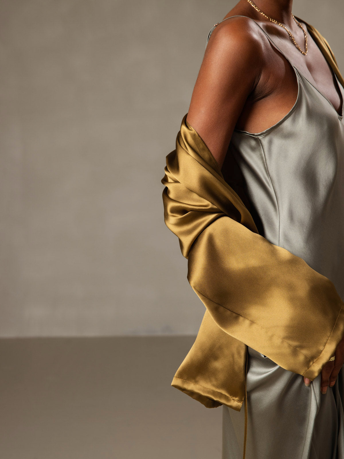 Pure Silk Spaghetti Strap Midi Nightgown