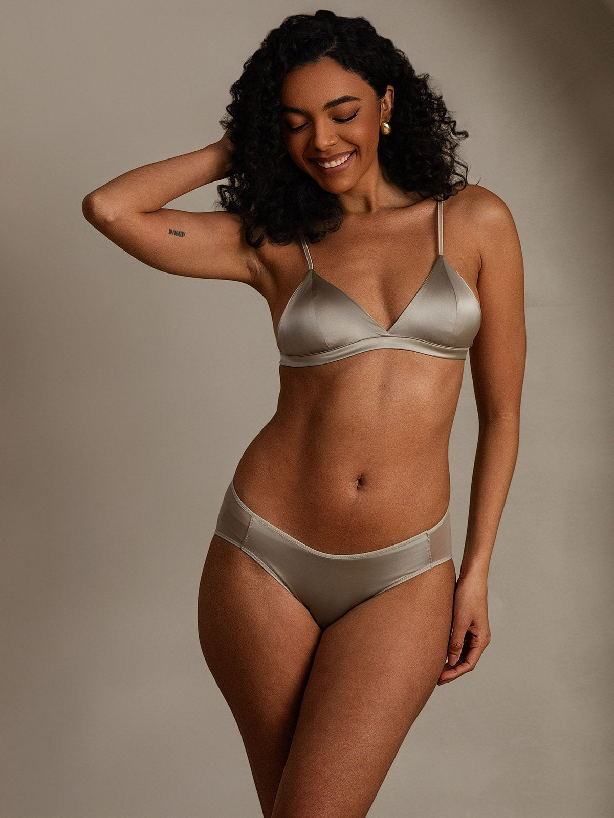 Pure Silk Bra Panty Set-2pcs