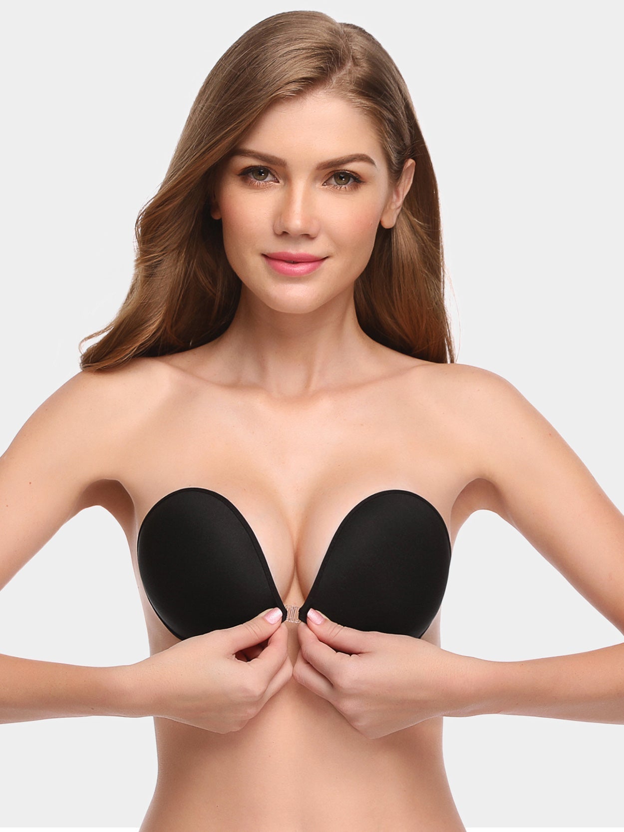 Adhesive Push-up Reusable Self Silicone Bra Inserts Black