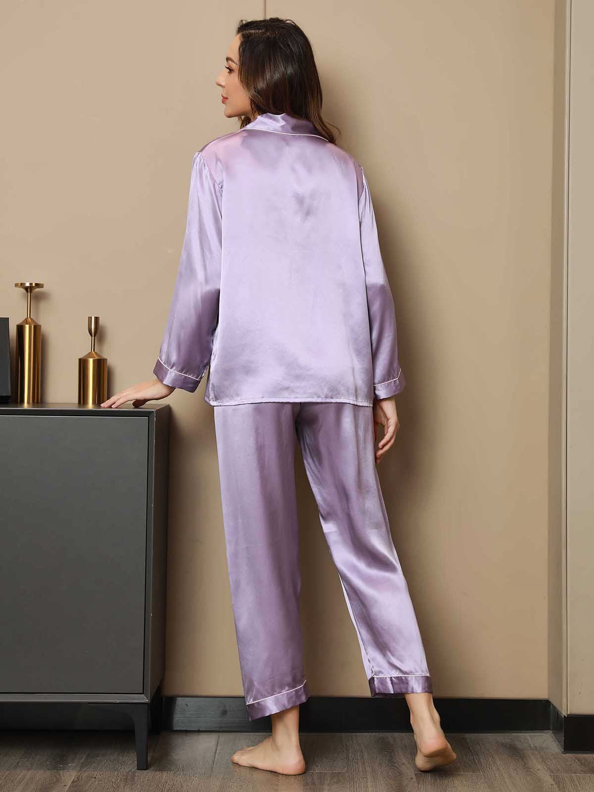 Women's Natural Silk Long Sleeve Pajama Set