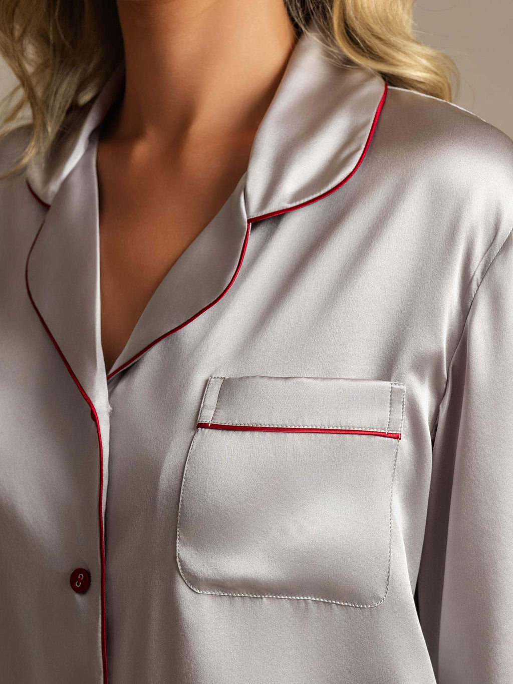 Women's Natural Silk Long Sleeve Pajama Set