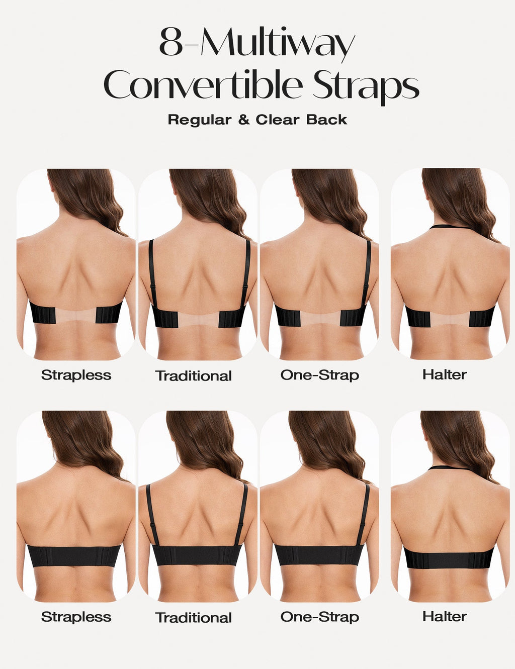 Deep V Wireless Push-Up Bra Black