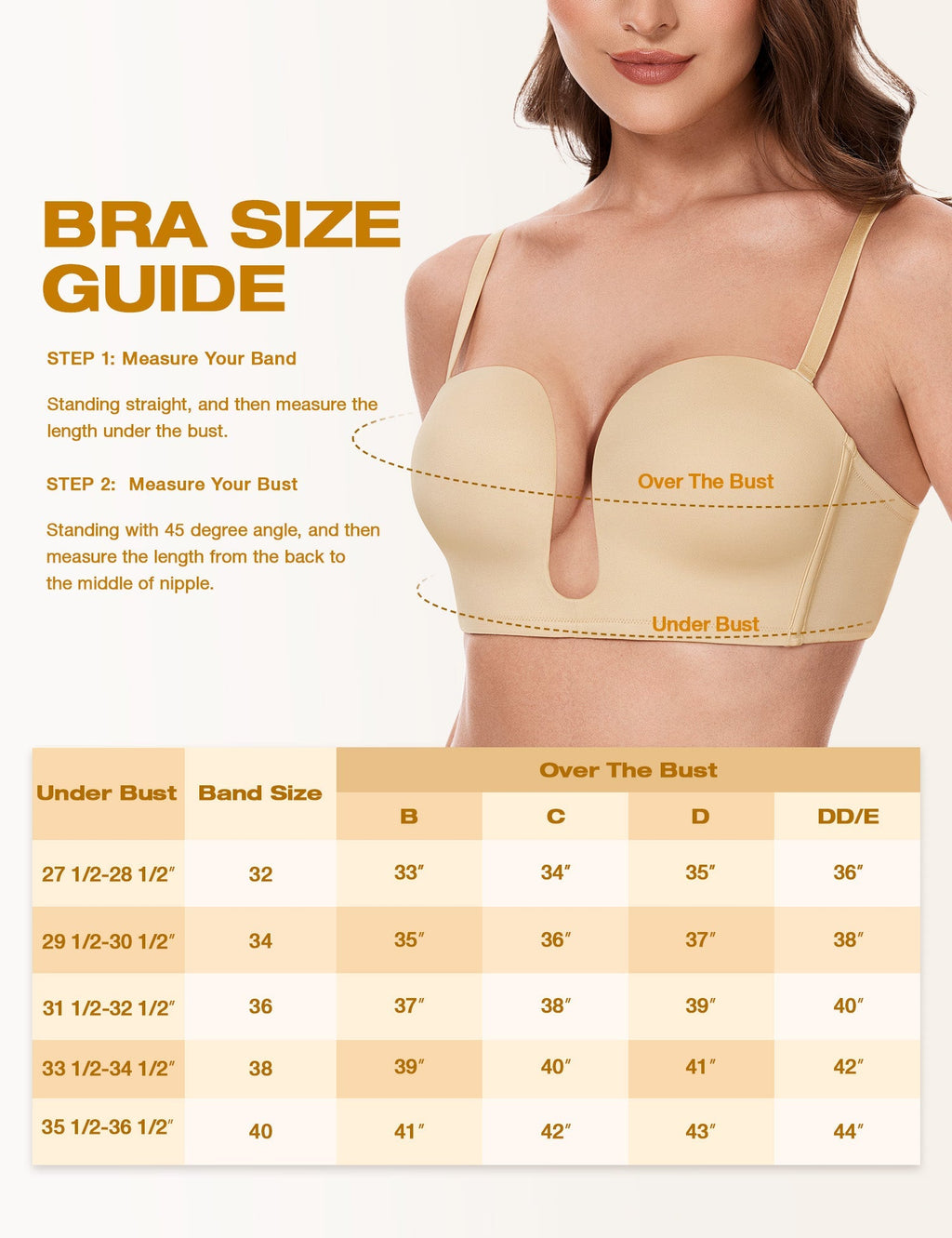 Deep V Wireless Push-Up Bra Nude