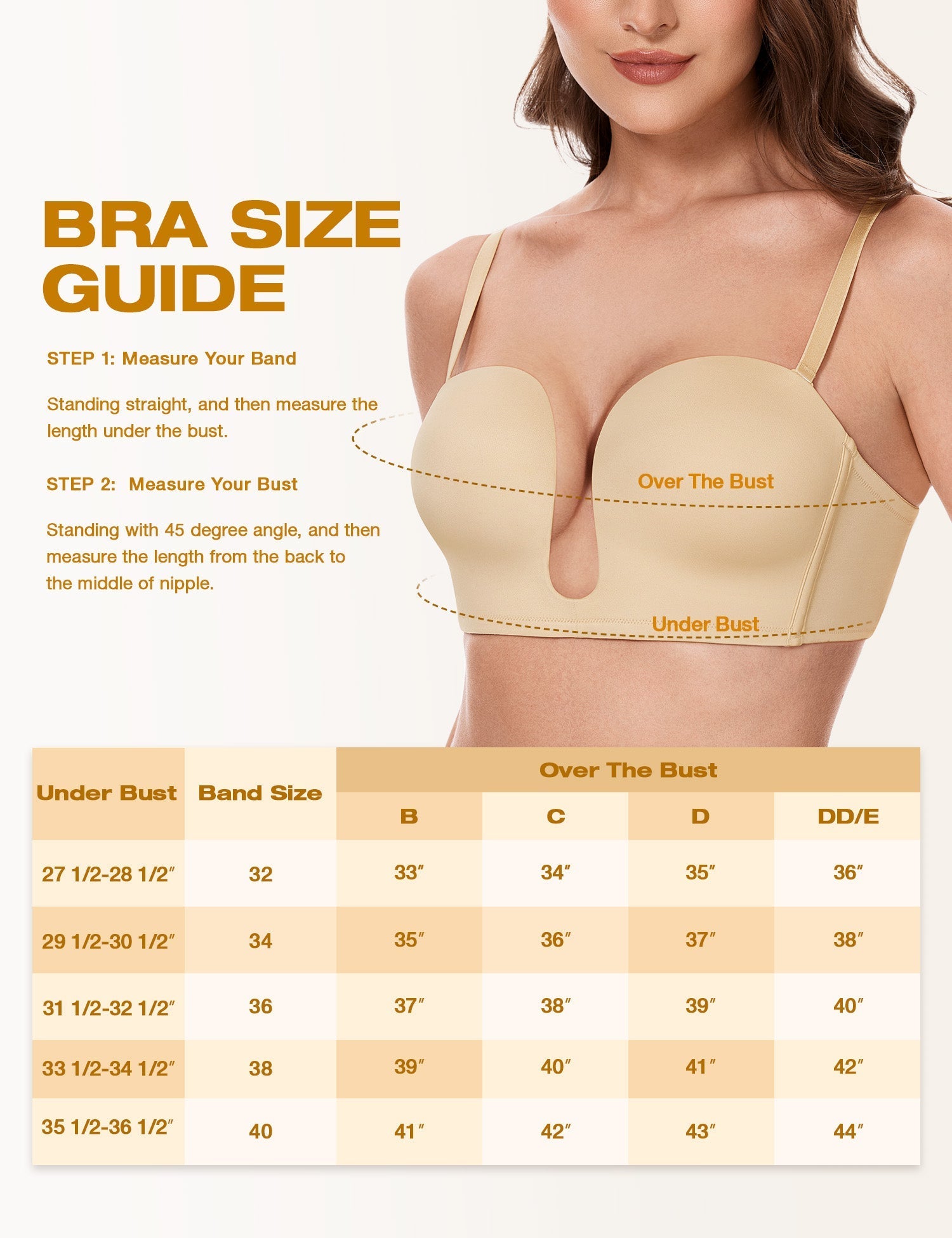 Deep V Wireless Push-Up Bra Nude