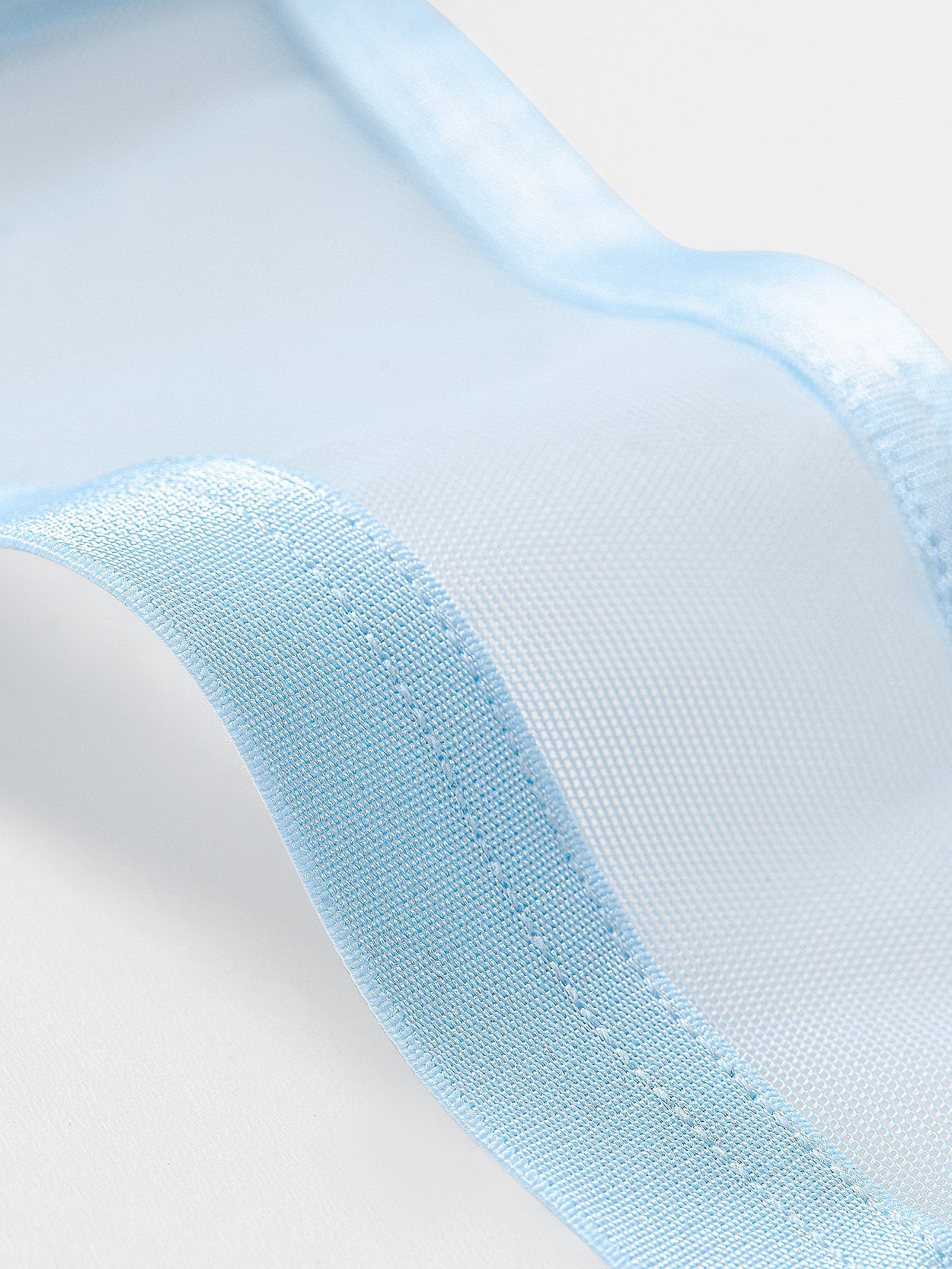 Floral Lace Embroidery Push Up Bra Blue