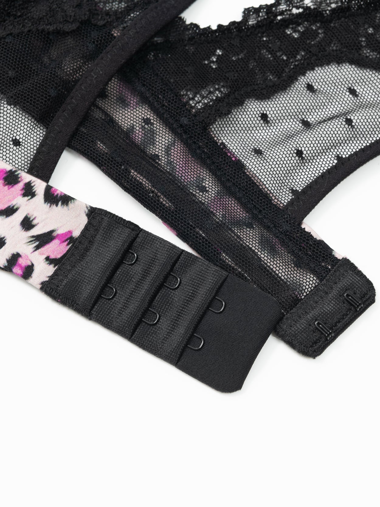 Leopard Push Up Padded Underwire Bra Pink Leopard