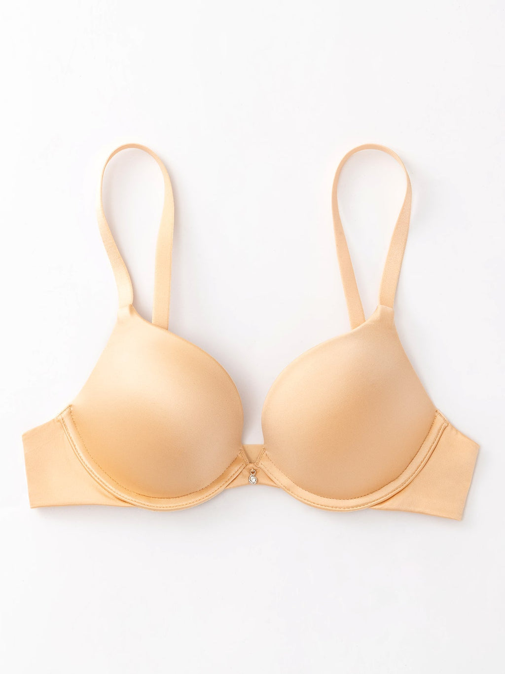 Lightly Padded Plunge Everyday Basic Underwire Bra Nude