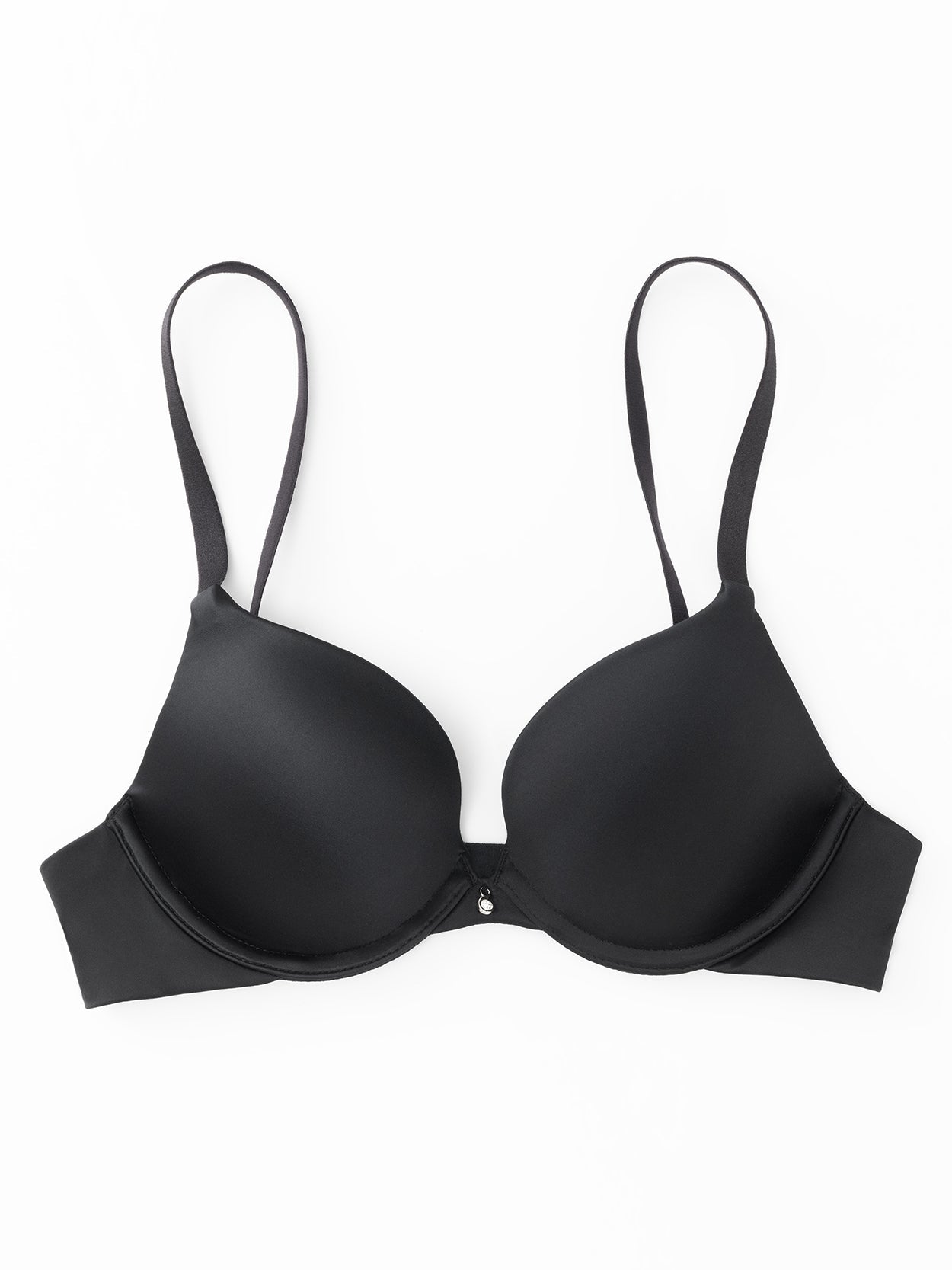 Lightly Padded Plunge Everyday Basic Underwire Bra Black