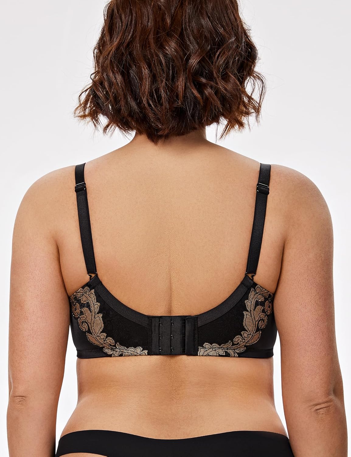 Plus Size Lace Mesh Underwired Full Coverage Shelf Bra