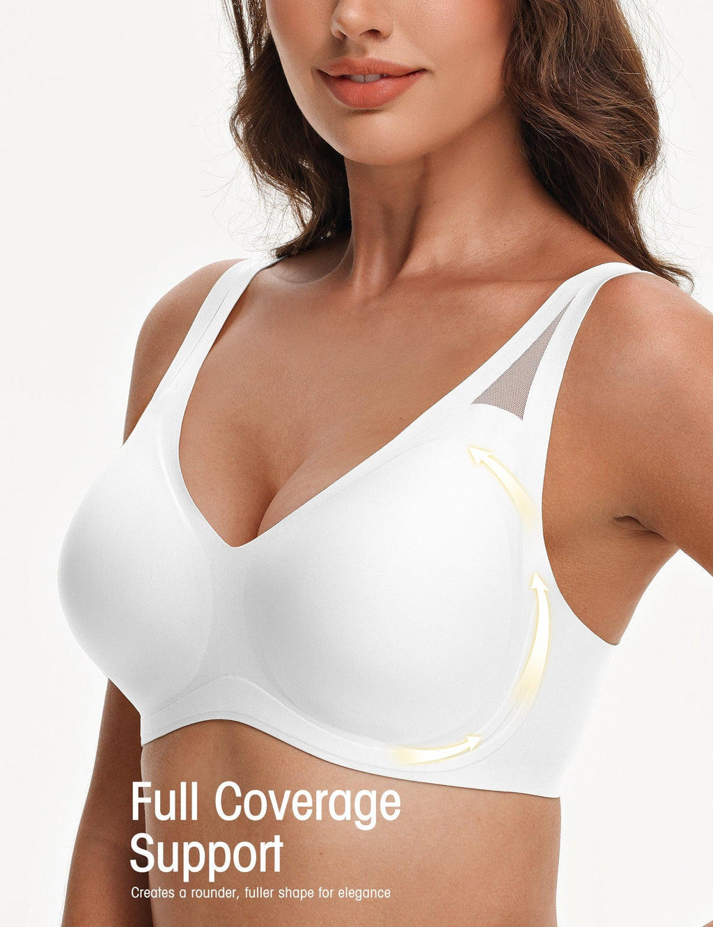 Seamless Wireless V-Neck Bra White