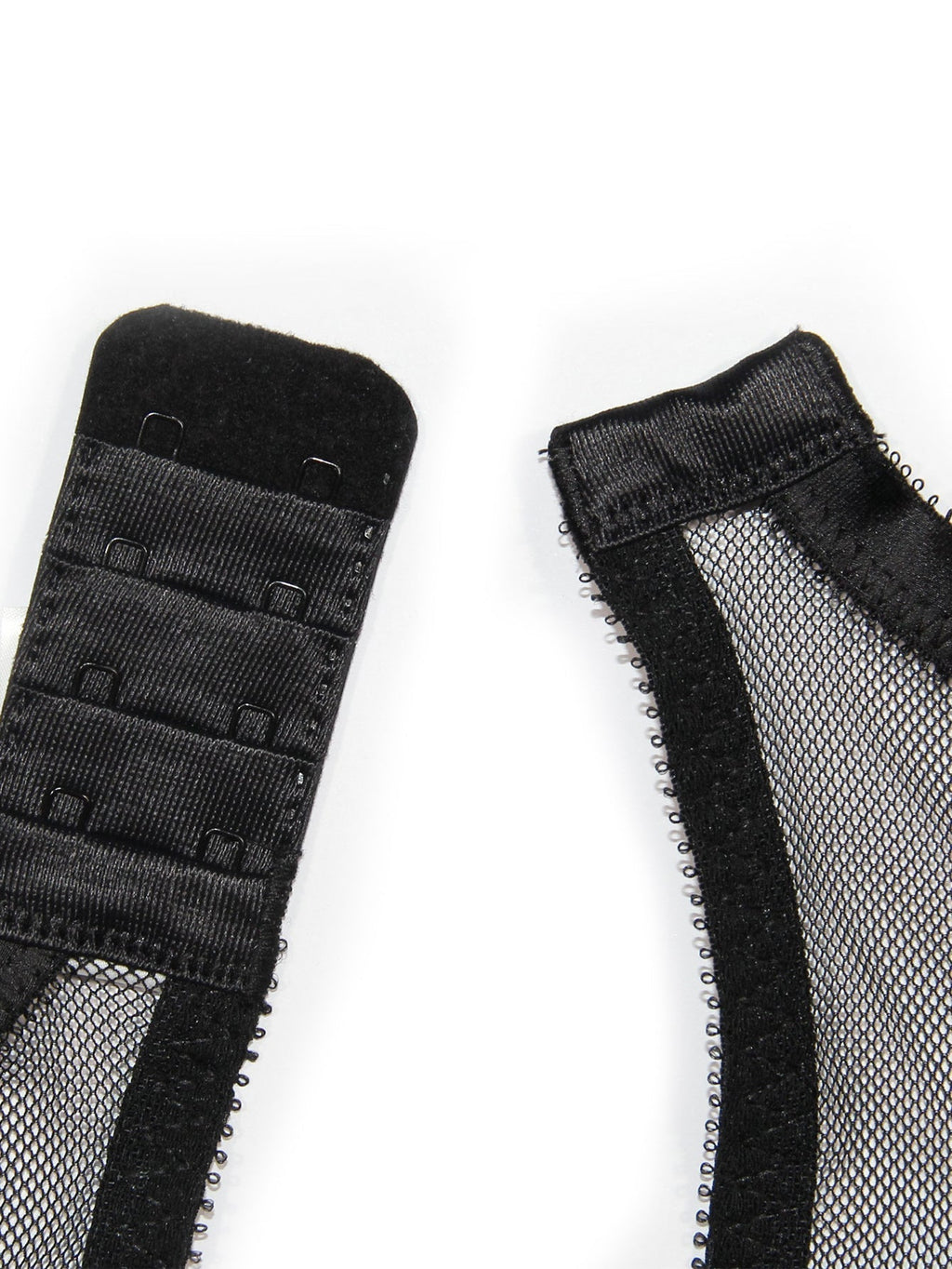 Sexy Unpadded Mesh Sheer Lace V Plunge Bra Black