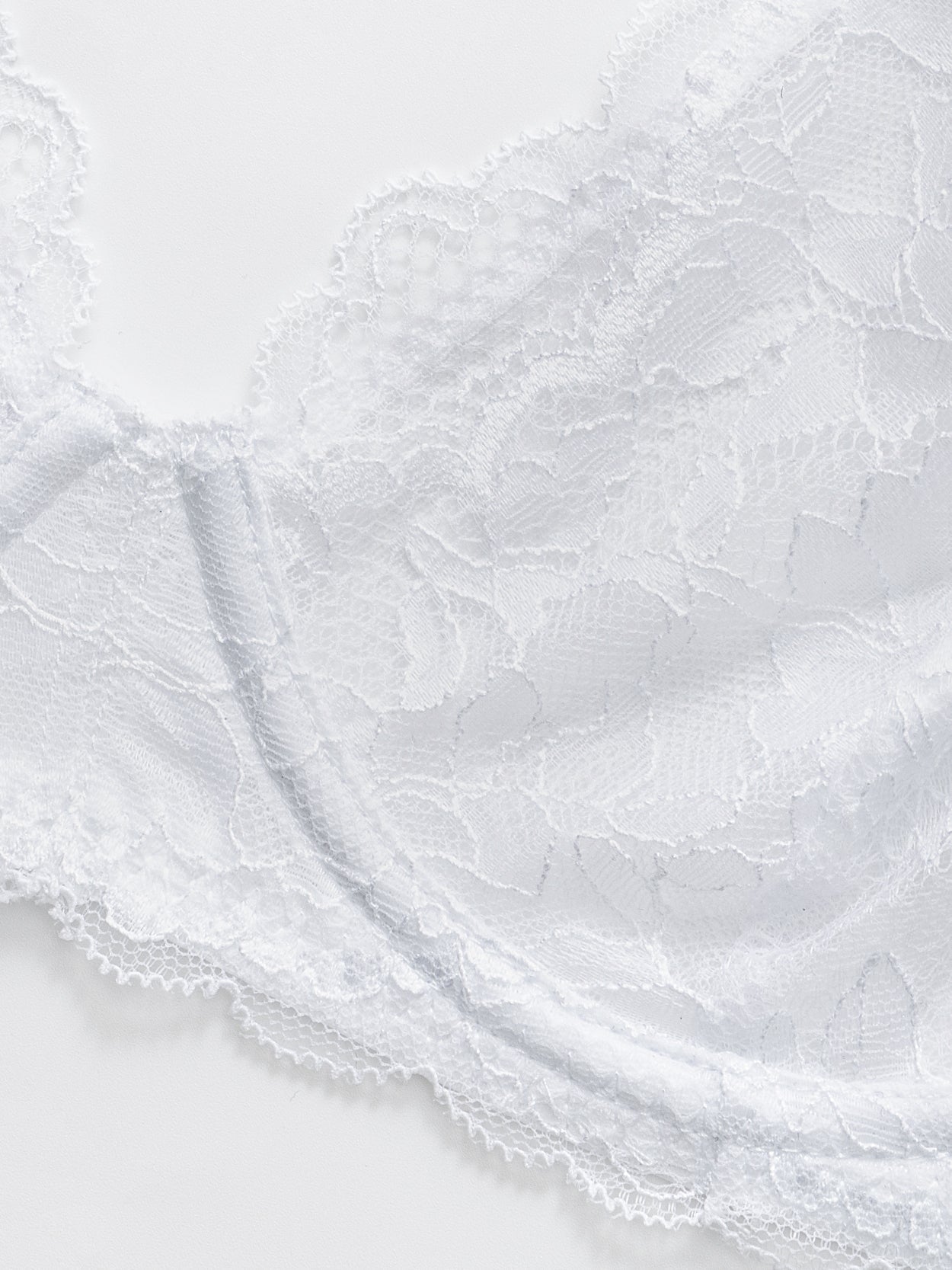 Sexy Unpadded Mesh Sheer Lace V Plunge Bra White