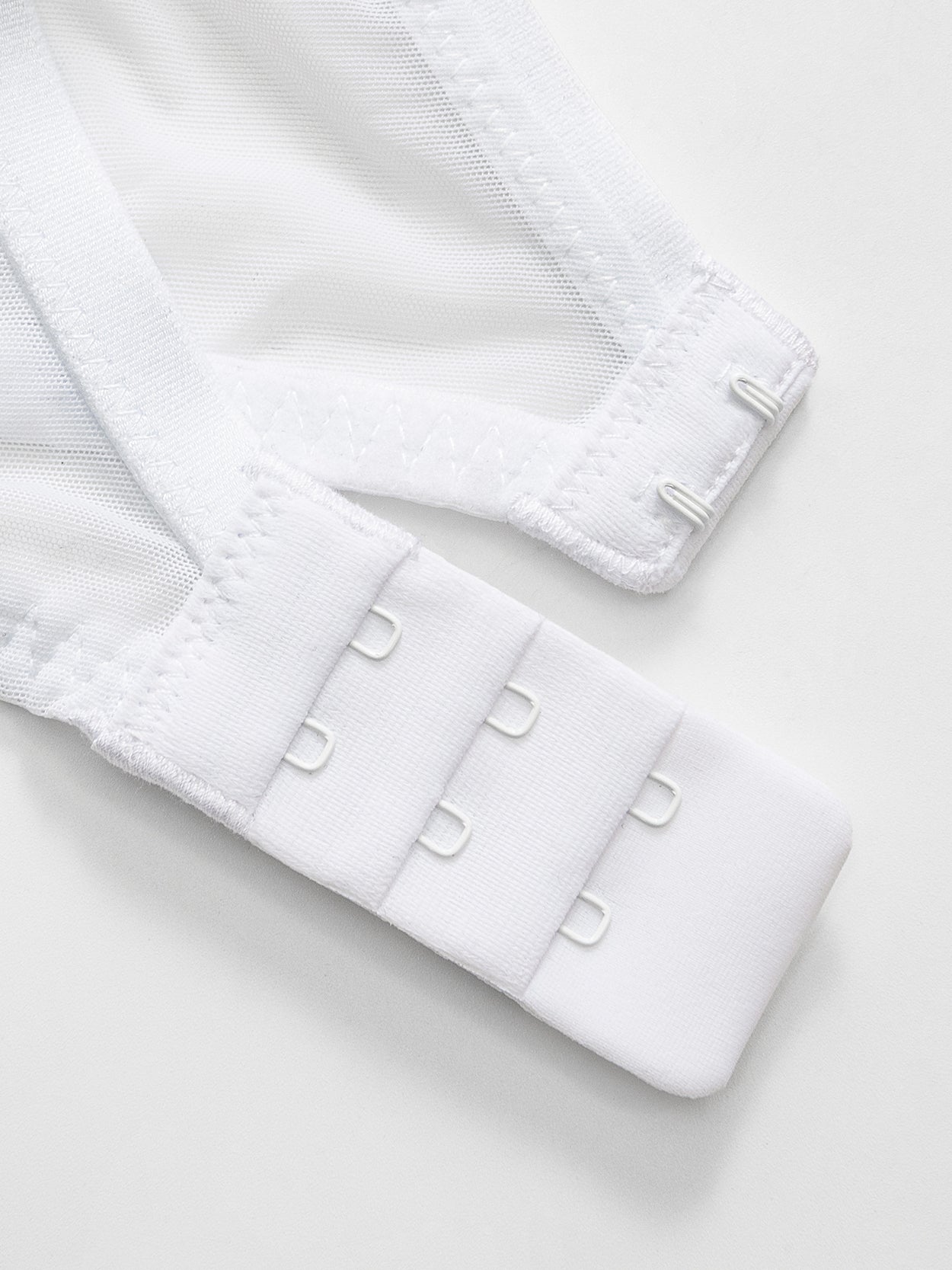 Sexy Unpadded Mesh Sheer Lace V Plunge Bra White