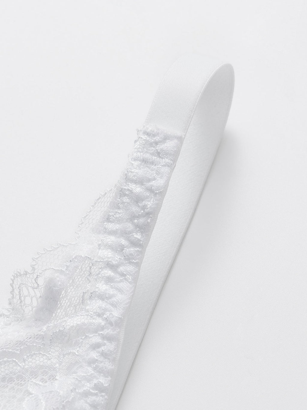 Sexy Unpadded Mesh Sheer Lace V Plunge Bra White