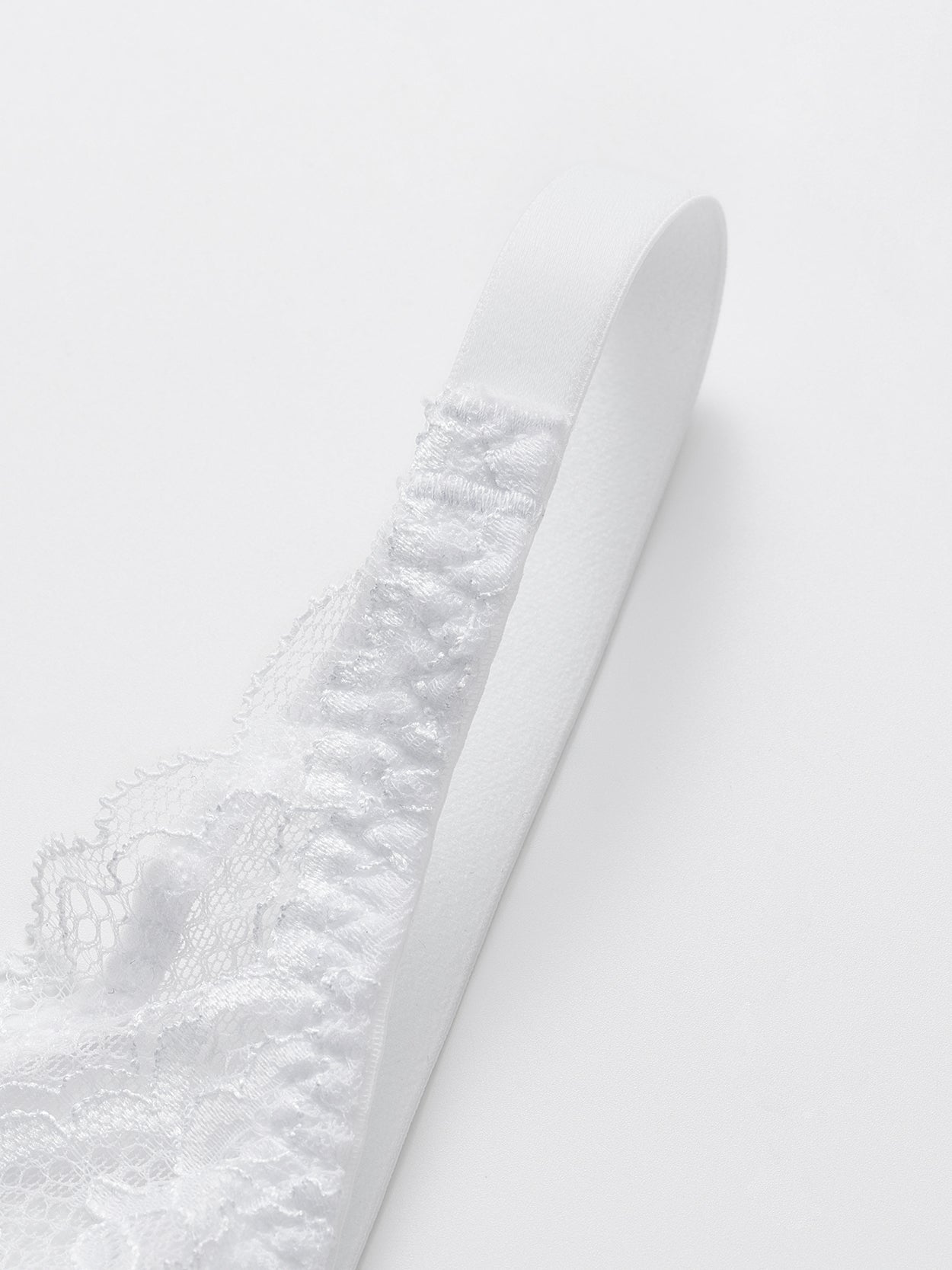 Sexy Unpadded Mesh Sheer Lace V Plunge Bra White