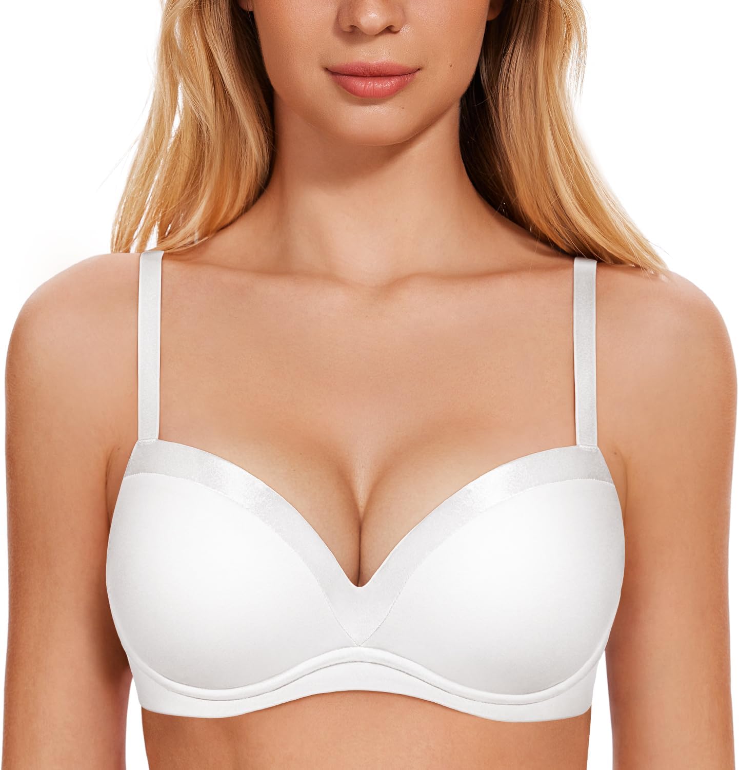 Smooth Lift Seamless Support Bra White