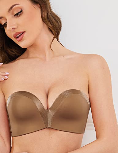 Strapless Wirefree Multiway Push Up Bra Walnut Brown
