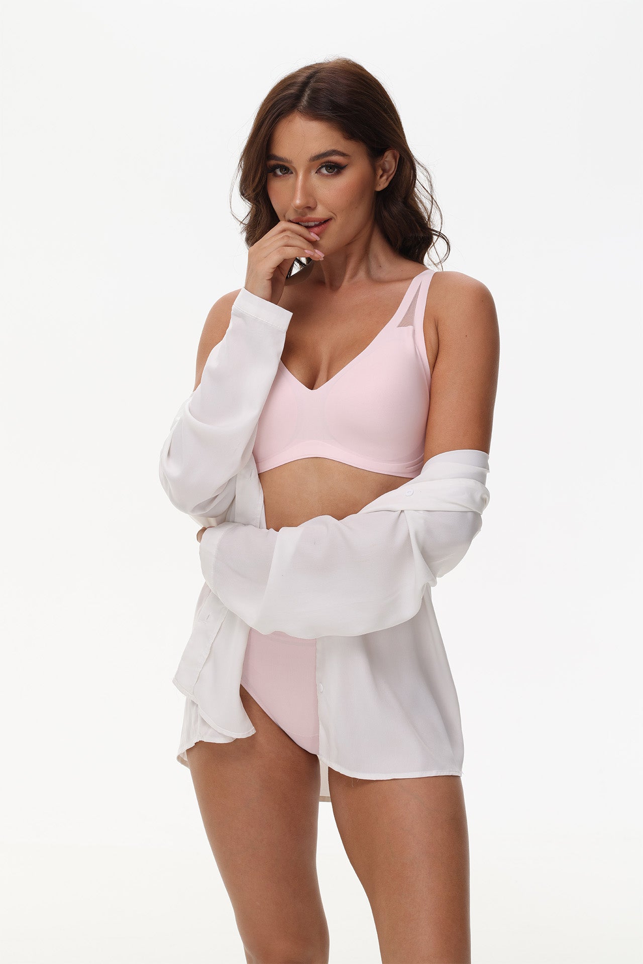 Push-Up Bra with V Neck and Pad Insert | Wireless Support T Shirt Bra for Everyday Comfort